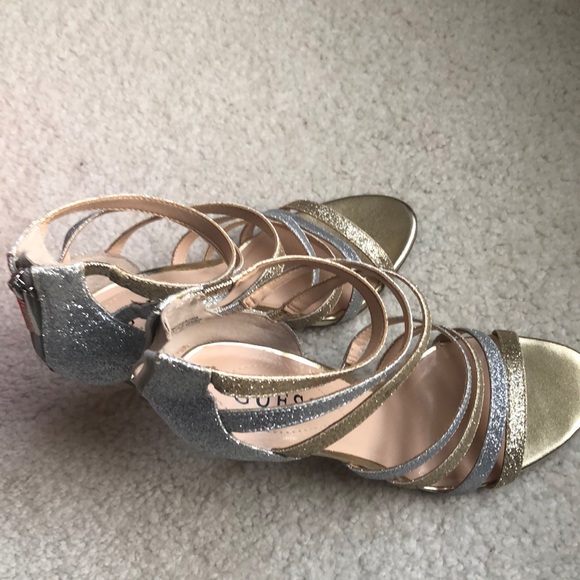 Guess Silver and Gold Multi Textured Heels. - Picture 5 of 6